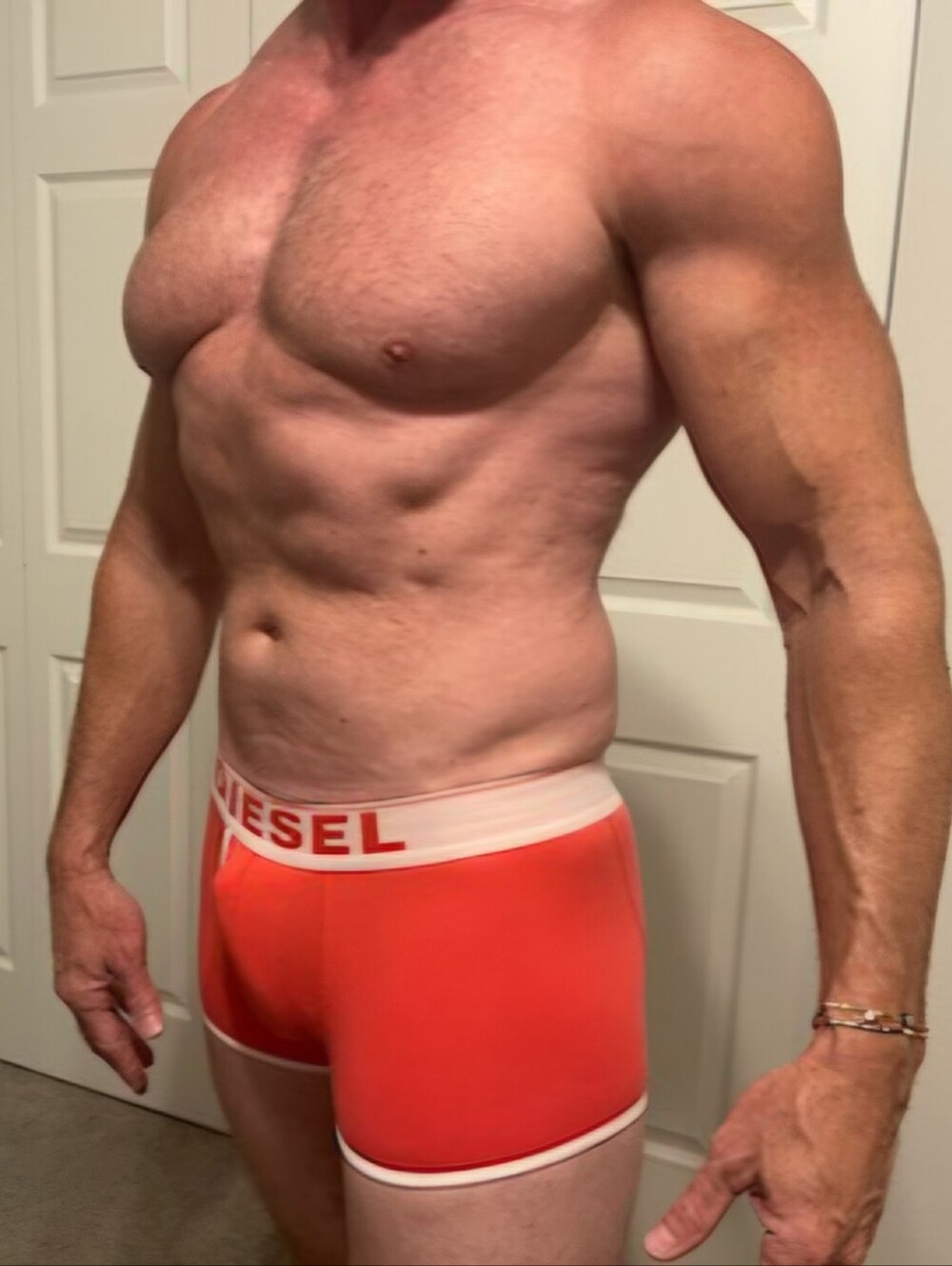 Diesel Orange & White Logo Boxer Briefs - Picture 2 of 5